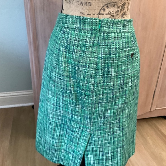 J. Crew No. 2 Pencil Skirt Green Tweed High Rise Knee Length Lined preppy pencil - Picture 13 of 16